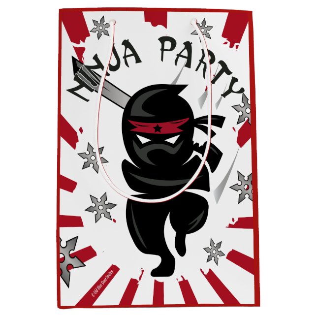 Ninja Samurai Warrior Birthday Party Geschenktasch Mittlere Geschenktüte (Vorderseite)