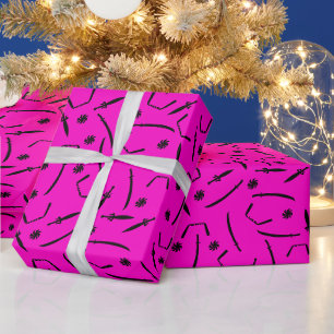 Ninja-Schwert und Zubringerspitze Muster Schwarz R Geschenkpapier
