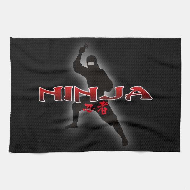 Ninja Silhouette Geschirrtuch (Horizontal)