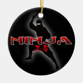 Ninja Silhouette Keramikornament