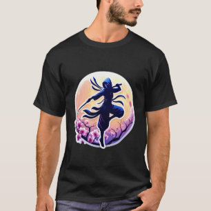 Ninja-Silhouette Mondlicht Kirschblüten Japanisch T-Shirt