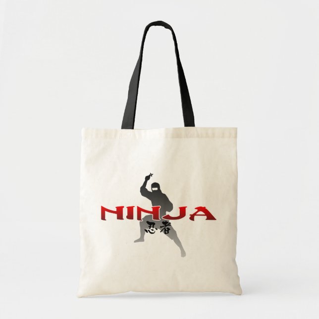 Ninja Silhouette Tragetasche (Vorne)