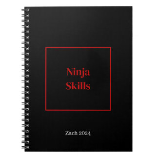 Ninja Skills Notebook personalisierter Name Notizblock