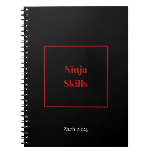 Ninja Skills Notebook personalisierter Name Notizblock (Vorderseite)