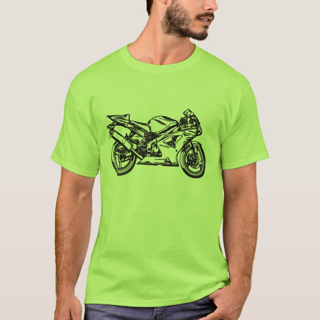 Ninja Sportbike Kunst T-Shirt (Vorderseite)