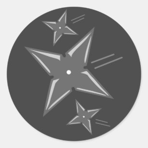 Ninja Stars Runder Aufkleber