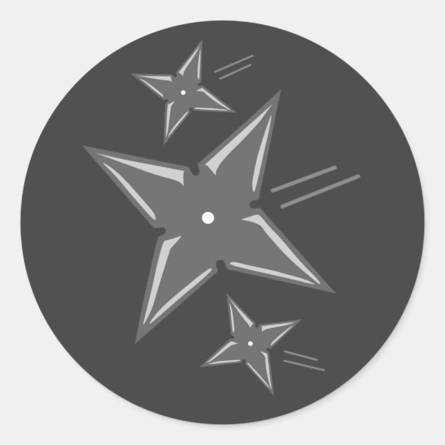 Ninja Stars Runder Aufkleber (Vorderseite)