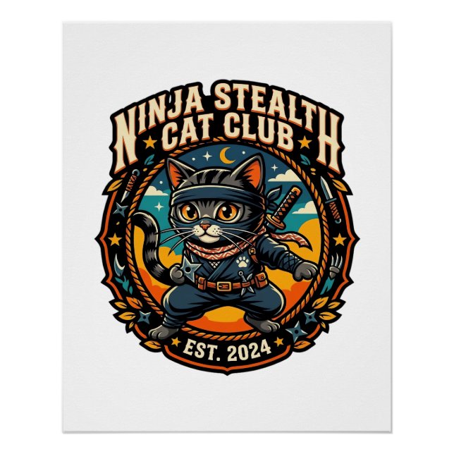 Ninja-Stealth-Katze Katzenmutter-Geschenkidee - Ni Poster (Vorderseite)
