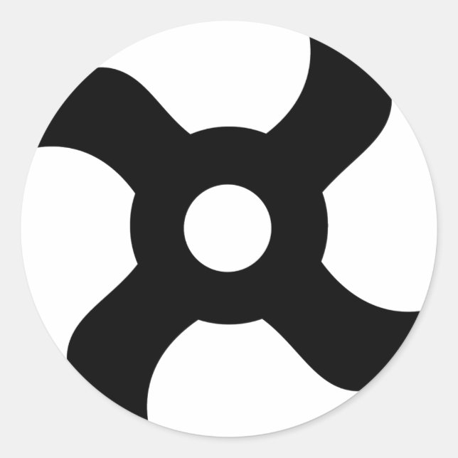 Ninja-Stern Runder Aufkleber (Vorderseite)