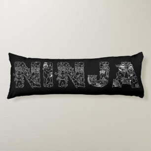 Ninja superb weißer Text auf schwarz Seitenschläferkissen