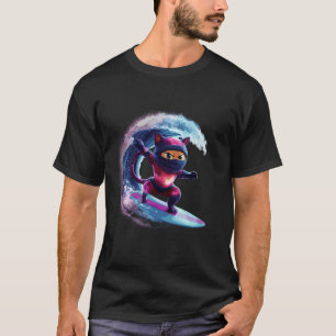 Ninja-Surfing-Katzen-Wellen-Fantasie T-Shirt