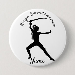 Ninja Swordswoman Silhouette Thunder_Cove Button