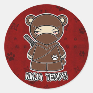 Ninja Teddy! Rote Aufkleber