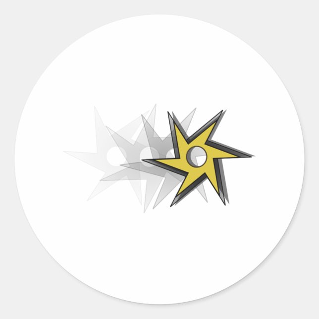 Ninja Throwing Star Runder Aufkleber (Vorderseite)