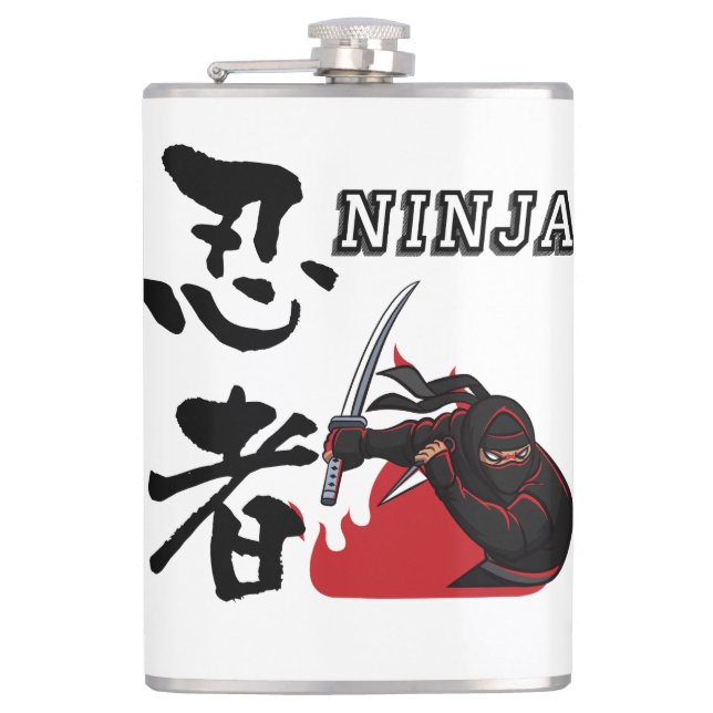 Ninja - Time to go to battle- Flachmann (Vorderseite)