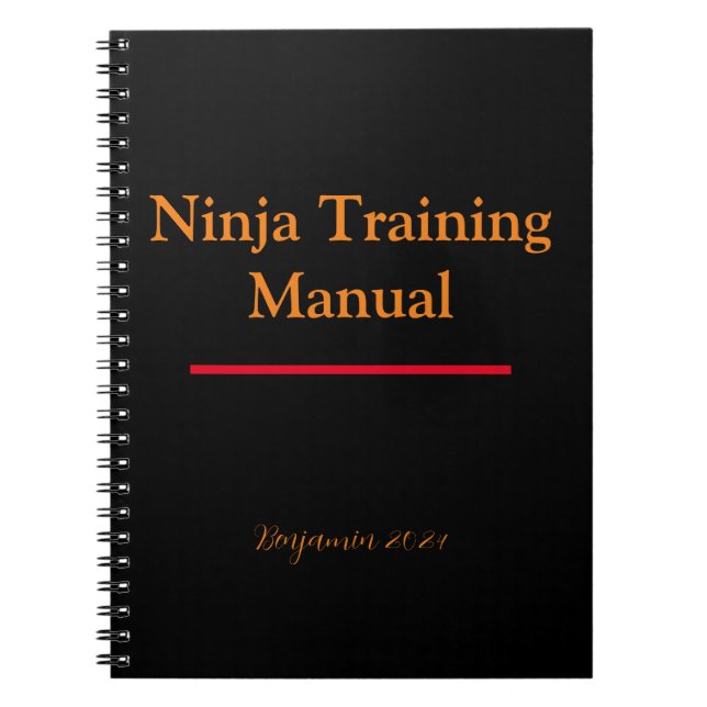 Ninja Training Manual Notebooks - Individuelle Abd Notizblock (Vorderseite)