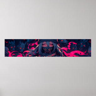 Ninja und ihre Wölfe animalische Kunst Poster