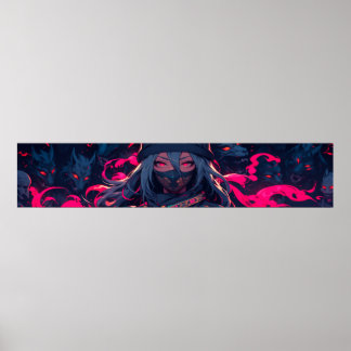 Ninja und ihre Wölfe animalische Kunst Poster