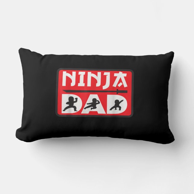 Ninja Vater Matching Family Ninja Krieger Funny Gi Lendenkissen (Vorderseite)