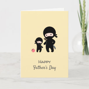 Ninja Vater und Kid Yellow Blank Card Karte