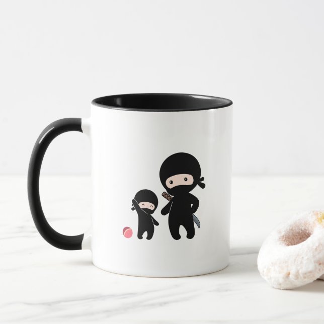 Ninja Vater und Kind Tasse (Mit Donut)