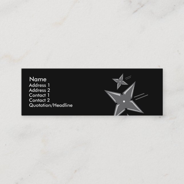 Ninja-Visitenkarten Mini Visitenkarte (Vorderseite)