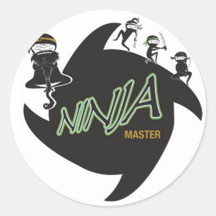 Ninja Vorlagenaufkleber Runder Aufkleber