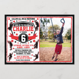 Ninja Warrior Boys Birthday Foto Einladung