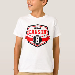 Ninja Warrior Boys Geburtstag Party Name & Alter T-Shirt