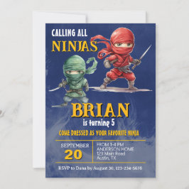 Ninja Warrior Geburtstagsfeier Einladung