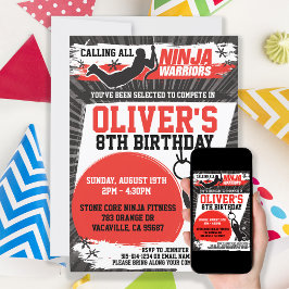 Ninja Warrior Karate Kid Birthday Party Einladung
