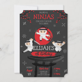 Ninja Warriors auf der Dachterrasse Geburtstag Einladung