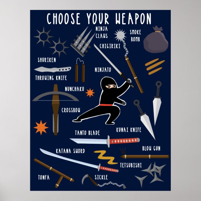 Ninja Weapons Jigsaw Puzzle Canvas Print Poster (Vorne)