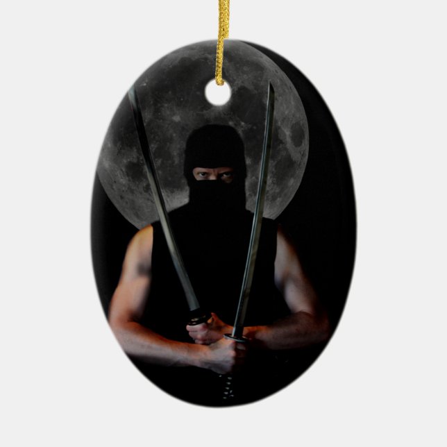 Ninja Weihnachtsverzierung Keramik Ornament (Vorne)