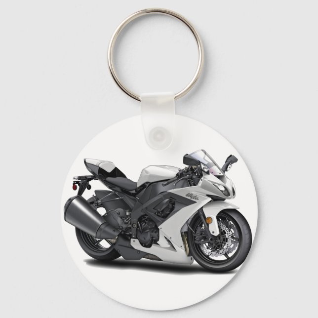 Ninja White Bike Schlüsselanhänger (Vorderseite)