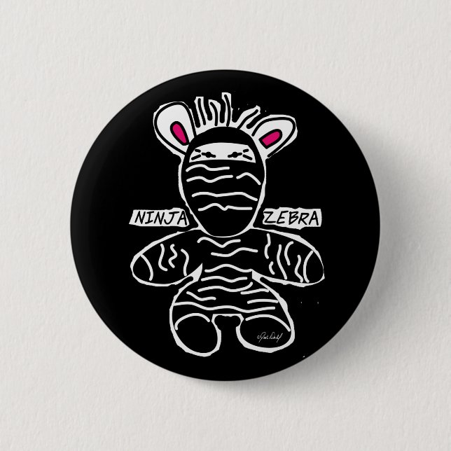 Ninja Zebra - Knopf Button (Vorderseite)
