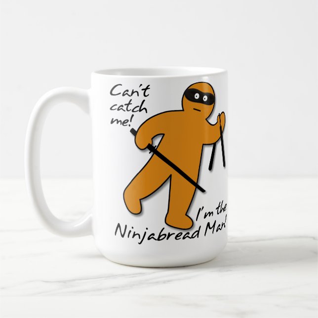 Ninjabread Ninja Bonhomme en Pain d'Épice Mug Drôl (Gauche)