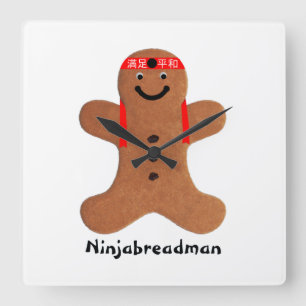 Ninjabreadman biscuit (cookie) Acrylmauer Quadratische Wanduhr