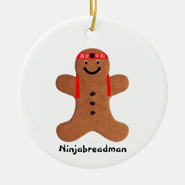 Ninjabreadman biscuit (cookie) keramik ornament (Vorne)