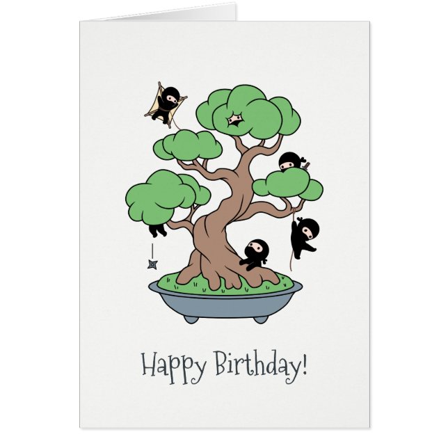 Ninjas d'anniversaire humoristique sur la carte d' (Devant)
