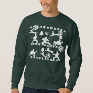 Ninjas u. Ren, die hässliches Weihnachten kämpfen, Sweatshirt