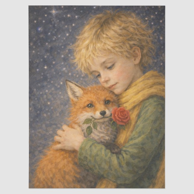 niño con zorro seidenpapier (Vorderseite)