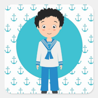Niño marinero de Primera Comunión Quadratischer Aufkleber