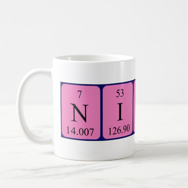 Ninon tasse de nom de table périodique (Gauche)