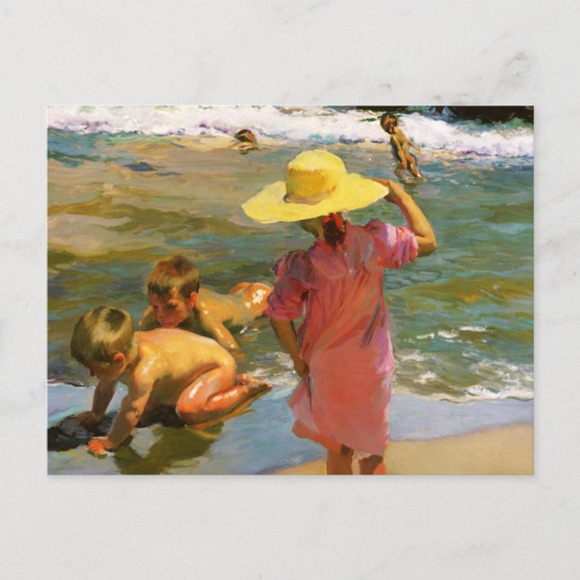 Ninos A La Orilla del Mar von Joaquin Sorolla Postkarte (Vorderseite)