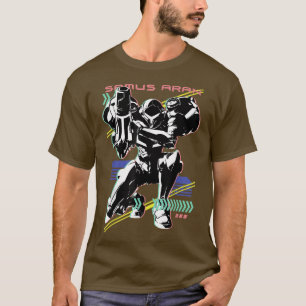 Nintendo Metroid Samus Aran Retro-Neon-Plakat T-Shirt