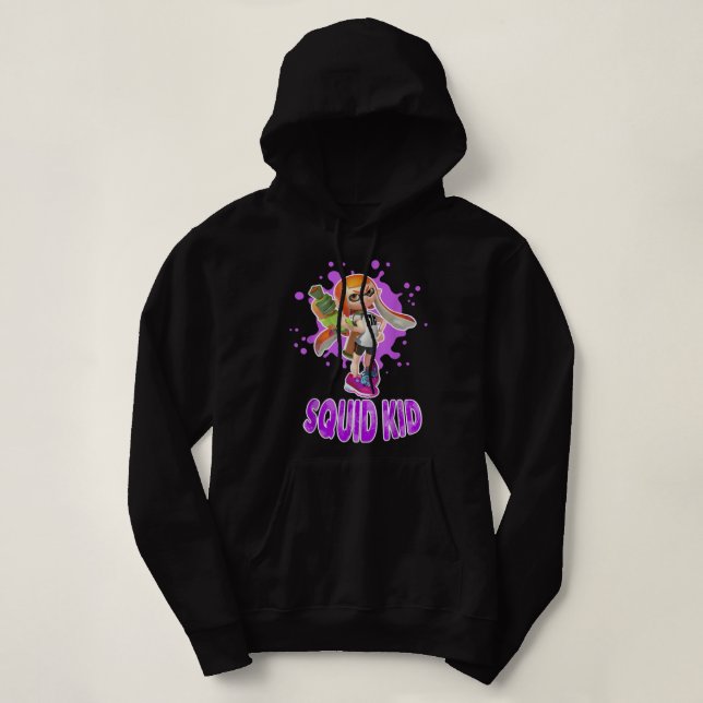 Nintendo Splatoon Tintenfisch Kid Pink Platsch Gra Hoodie (Design vorne)