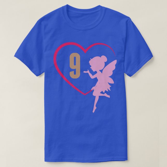 Ninth 9th Birthday Party Fairy Tale Girl Princess  T-Shirt (Design vorne)
