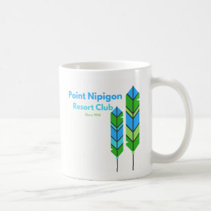 Nipigon versieht den blauen/Grün Becher mit Feder Kaffeetasse