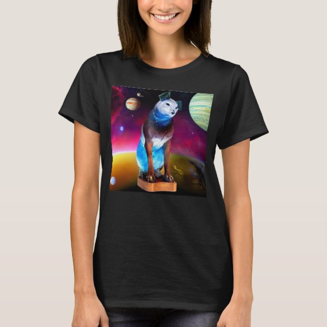 Nipper, der RCA Hund Weltraum und Galaxie T-Shirt (Vorderseite)